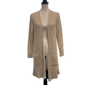 Massimo Dutti cream knit duster cardigan sweater small.